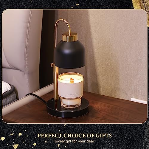 AIKUT Candle Warmer Lamp, with 2 Bulbs,Timer & Dimmer,Compatible with Large Yankee Candle Jars,3 Wick Candles,Height Adjustable Electric Top Melter,110-120v, (Black Marble) - Image 4
