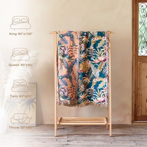 LUTBM Boho Throw Blanket for Bed 60"x80", All Season Cotton Couch Blankets - Image 6