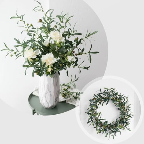 6FT Artificial Olive Tree with Basket&3PCS 18Inch Olive Branches - Image 3