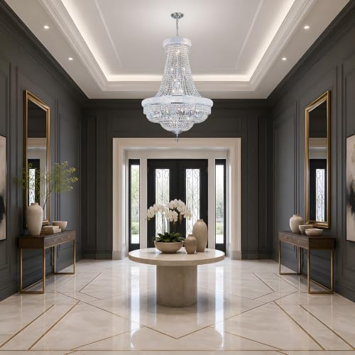 Chrome Crystal Chandeliers for Dining Room，28-Lights D30 Inch - Image 6