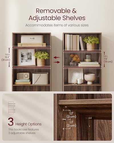 VASAGLE 5-Tier Bookshelf, Storage Organizer, 23.6 x 9.4 x 52.8 Inches - Image 4