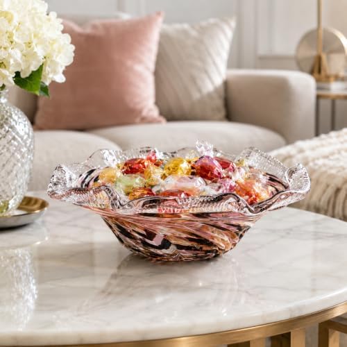Hand Blown Glass Bowl Decorative Dish Fruit Bowl Home Decor - Image 3
