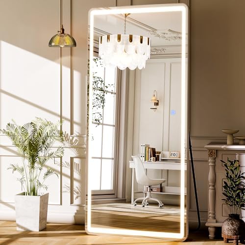 GLSLAND 65"x26" LED Mirror Full Length, Floor Mirrors with Lights by GLSLAND