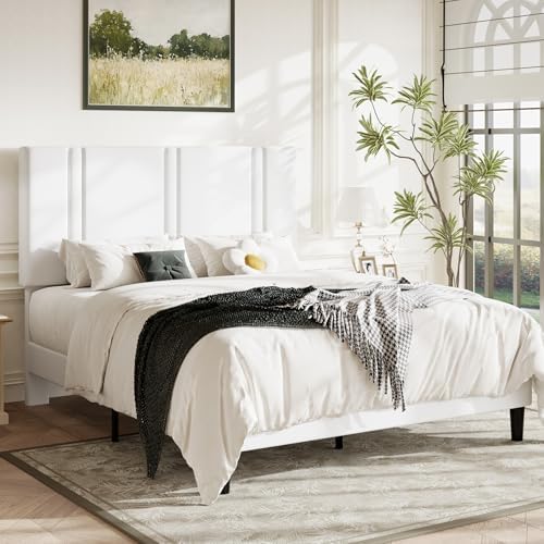 Allewie Queen Platform Bed Frame with Velvet Upholstered Headboard - Image 3