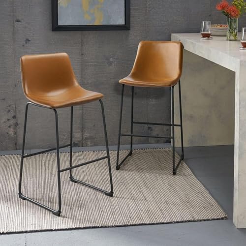 Waleaf 30 Inch Counter Height Bar Stools Set of 3, Faux Leather Bar Chairs - Image 7