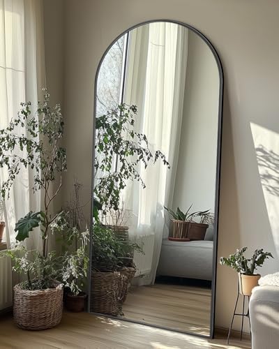 58"x19" Arched Full Length Mirror with Stand,Full Body Floor Mirror - Image 2