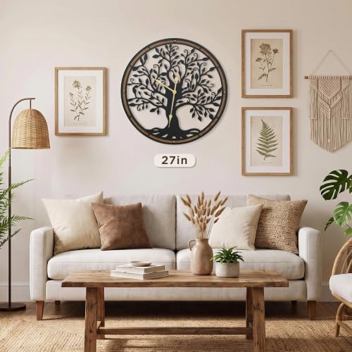 Micasso Large Wall Clocks Decorative: 27 Inch Tree of Life Battery Operated - Image 3