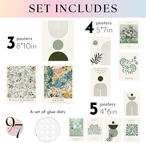 97 Decor Sage Green Wall Art, 12 Matisse Style Prints, Unframed - Image 2