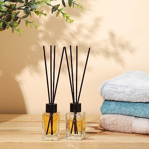 Umigy 50 Set Glass Diffuser Bottles Reed Diffuser Empty Jars Clear Fragrance Bottle with Black Caps 50ml 1.7 oz Essential Oil Jars for DIY Fragrance - Image 4