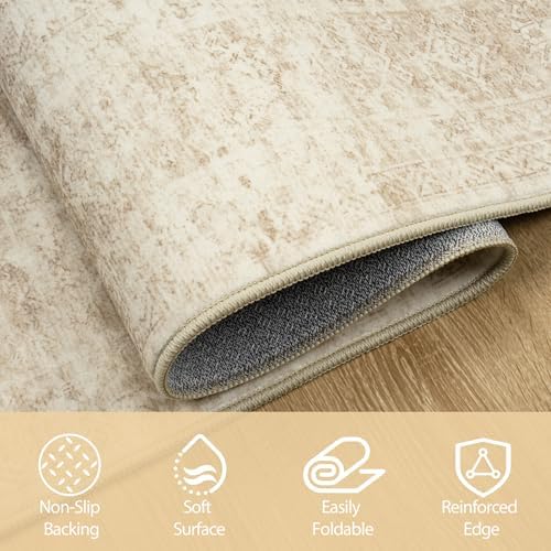 Aelenmu 8x10 Area Rugs for Living Room Washable Bedroom Dining Room Beige - Image 4
