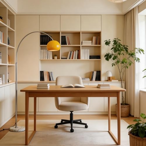 LightInTheBox Modern LED Arc Floor Lamp Silver Floor Lamp Glass Shade Standing Lamp with Marble Base Floor Light for Living Room Reading Bedroom Home Office - Image 4