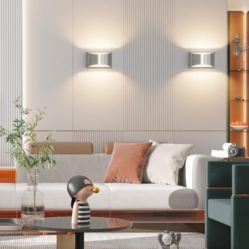 Aipsun Nickel Modern LED Wall Sconce Hardwired Indoor Wall Lights 1 Pack Up and Down Wall Mount Light for Living Room Bedroom Hallway Corridor Conservatory Warm White 3000K(with G9 Bulbs) - Image 7