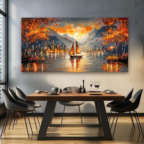Canvas Oversized Wall Art Decor Wall Art Picture for Living Room Canvas Art Wall Decor Modern Landscape Wall Art Prints Large Coastal Wall Art Artwork for Walls Bedroom Office Home Decor 29" X 58" - Image 4