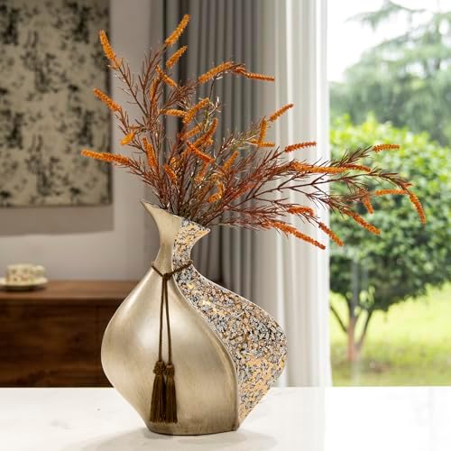 European Style Ceramic Flower Vase |15 Inch Pottery Big Boho Vase for Home Decor, Modern Decorative Vase for Dining Table,Not Suitable for Water, Suitable for Dry Flowers and Simulated Flowers - Image 5