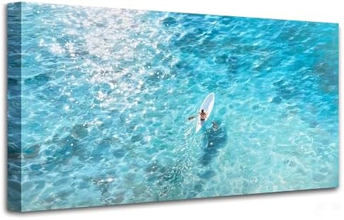 Anolyfi Coastal Ocean Canvas Wall Art for Living Room Wall Decor 40"x20" - Image 2