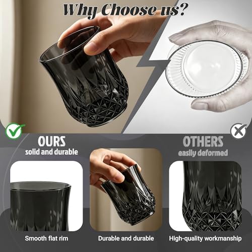 12 Pack Plastic Stemless Wine Glasses, 12oz Unbreakable Wine Cups - Image 3
