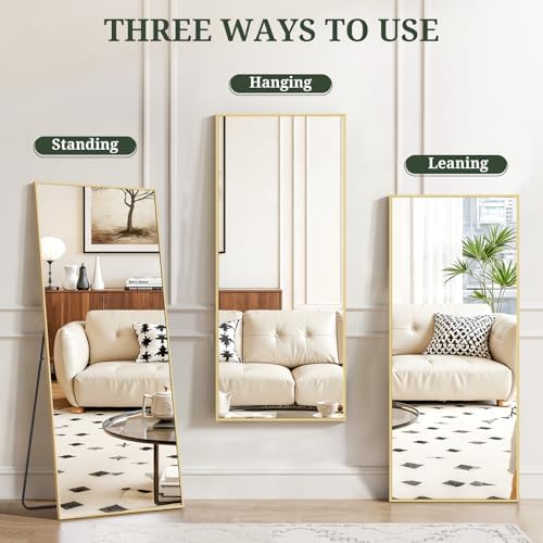 Mirror Full Length 56"x21", Rectangle Full Body Floor Mirrors with Stand - Image 6
