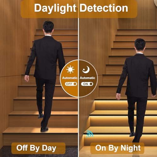 Intelligent Motion Triggered LED Stair Lighting Kit KMG-3233, 40" Cuttable LED Strip Light for Indoor LED Stair Lights (Warm White 3000K,24 Stairs) - Image 2