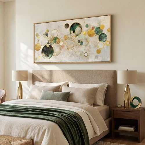 Large Framed Gold Abstract Wall Art for Living Room, Horizontal 30x60 In - Image 3