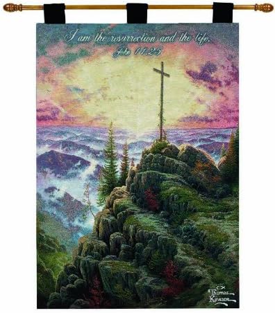 Manual Inspirational Collection 26 X 36-Inch Wall Hanging and Finial Rod, Sunrise with Verse by Thomas Kinkade by Manual+Woodworker