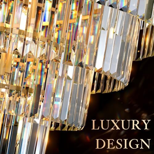 CATINER 36" Large Crystal Chandelier,23-Light Modern Gold Light Fixture - Image 4