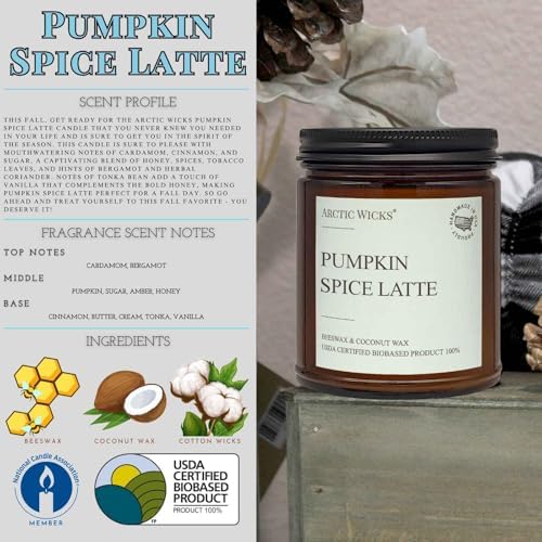 Arctic Wicks Fall Candle Set, 3 Pack 9oz, Coconut Beeswax, Non-Toxic - Image 5