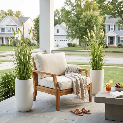 2 PCS 4FT Artificial Foxtail Grass Plants, Faux Tall Grass Indoor & Outdoor - Image 3