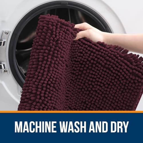 OLANLY Bathroom Rugs 32x20, Extra Soft Absorbent Chenille Bath Rugs - Image 5