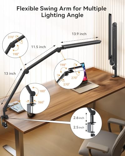 LED Desk Lamp with Clamp, 4CCT Table Lights for Home Office Puzzle Painting - Image 4