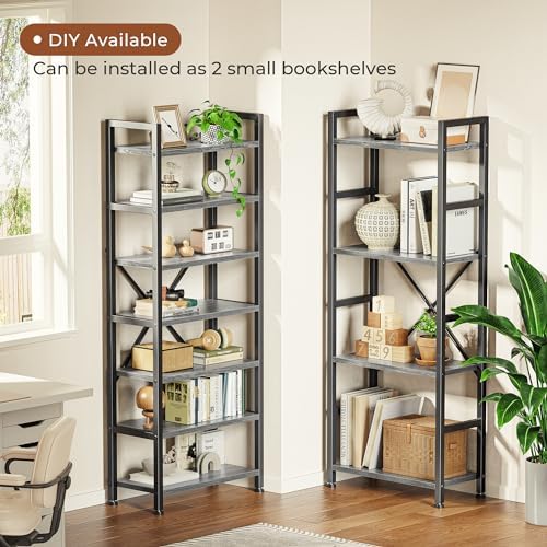SUPERJARE Triple Bookshelf, Bookcase with 11 Open Display Shelves, Wide Book Shelf Book Case for Home & Office, 4 Tier, Grey - Image 5