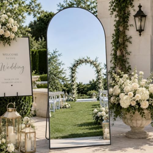 Koonmi 67x30 Arched Full Length Mirror, Floor Mirror with Stand - Image 3