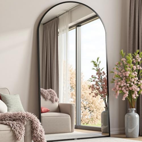 Dewfig Full Length Mirror, 70"x26" Arched Full Body Mirror, Black - Image 2
