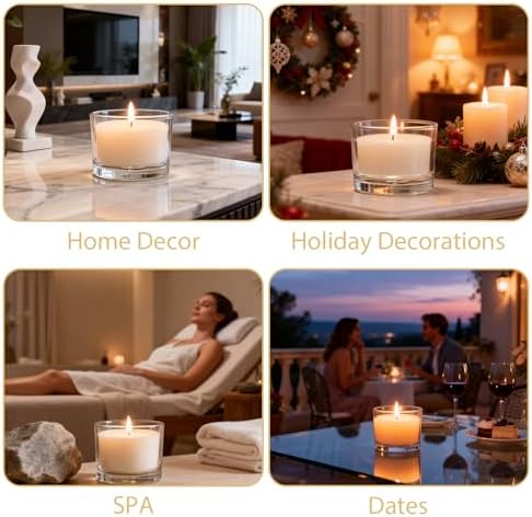 Vanilla Scented Candles 24 Pack, 4oz Clear Glass Jar Candle, Natural Soy Wax Aromatherapy Candle for Home Spa & Relaxation, Bulk Candle Set for Gifts & Decor - Image 5
