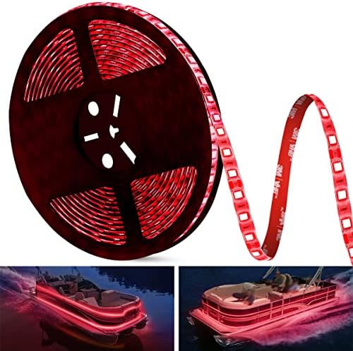 25FT LED Boat Lights, Waterproof Marine Pontoon Led Strip Lights, Boat Deck Interior Light, Boats Accessories, Under Gunnel Lighting, Night Fishing Light for Pontoon Fishing Boats (Red) by Vbakor