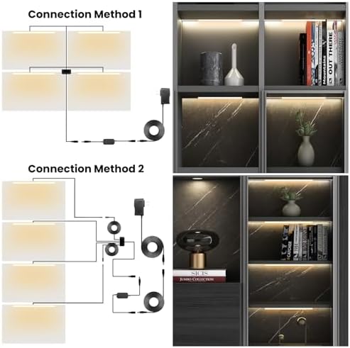 Black Shelf Lights, LED Bookcase Lighting Compatible with Alexa, WiFi Dimmable 2700K Under Shelf Lighting for Bookshelf, Display Case, Cabinets with App, Remote, Memory Function (4Pack 12In) - Image 5
