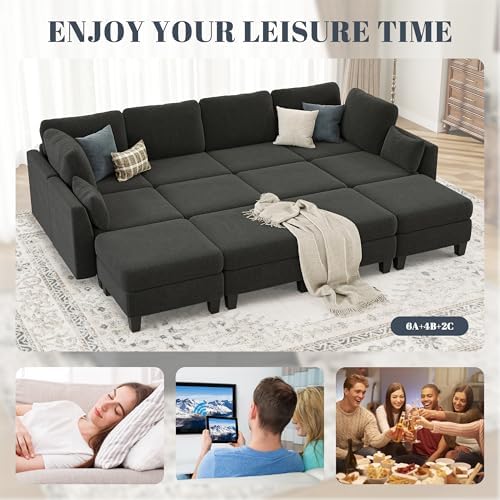 Sectional Sleeper Sofa 8 Seaters Modular Sleeper Sofa Couch - Image 5