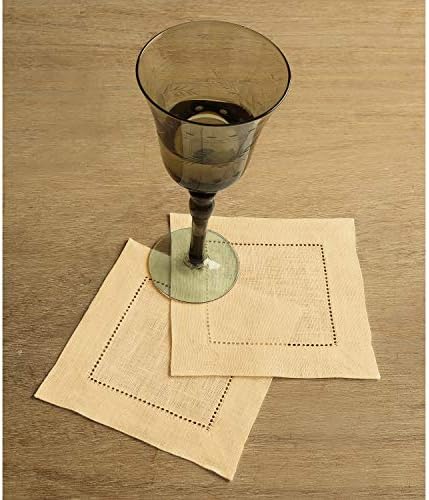 Solino Home 100% Pure Linen Cocktail Napkins Beige, 6 x 6 in, Set of 12 - Image 2