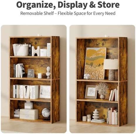 Sweetcrispy 4 Shelf Bookcase Open Display Bookshelf Storage Organizer - Image 5
