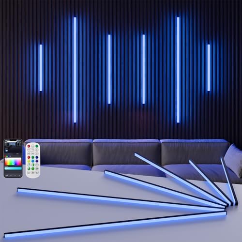 Smart RGB Slat Wall Lights for Panel-6PCS Recessed LED Lighting by FamtaCare