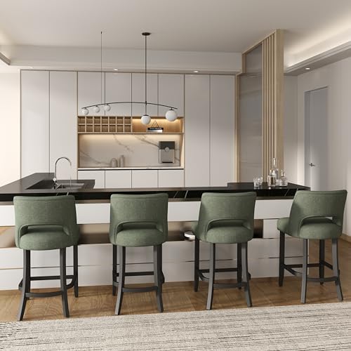 VKNOW Bar Stools Set of 2, 26" Upholstered Counter Height Bar Stools - Image 7