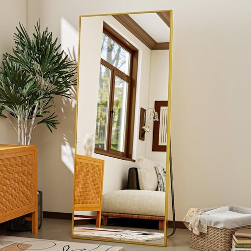 VooBang Mirror Full Length - 21" x 57" Floor Mirror with Stand Gold - Image 2