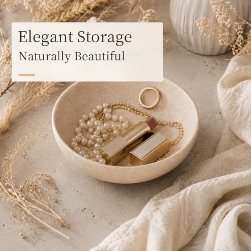 Faux Travertine Decorative Bowl, 6.1-Inch Key Bowl & Jewelry Dish - Image 2