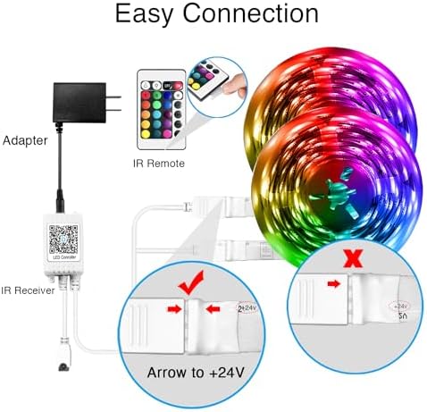 DAYBETTER Led Strip Lights 100 ft Smart with App Remote Control, LED Lights RGB for Bedroom, Living Room, Home Decoration, Music Sync Color Changing for Room Party(2 Rolls of 50 ft) - Image 3