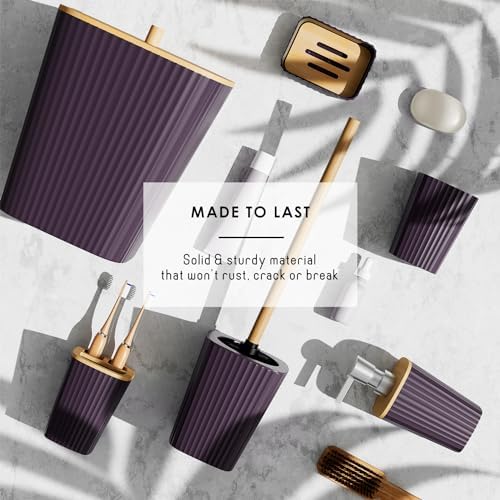 Clara Clark Purple Bathroom Set, Bathroom Sets with Shower Curtain and Rugs - Image 6