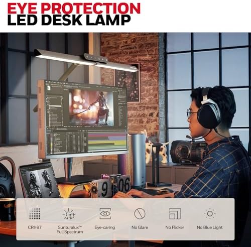 Honeywell HJ1 Sunturalux LED Clamp Desk Lamp 1200LM for Home Office - Image 2