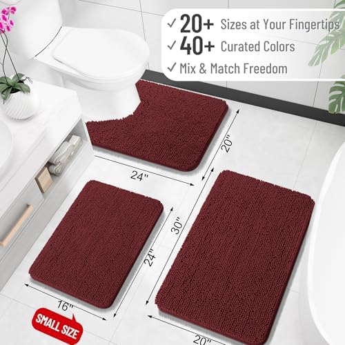 OLANLY Toilet Rugs U-Shaped 24x24, Soft Absorbent Chenille Contour Rugs - Image 2