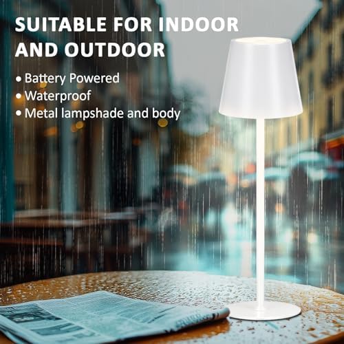 Retisee 12 Pack Cordless Table Lamp Portable Rechargeable Lamp, White - Image 5