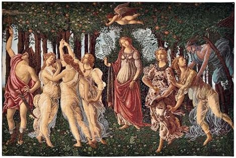 AureoMadis Woven Tapestry Wall Hanging - Medieval Victorian Vintage Art Decor, Large Wall Tapestry Home Aesthetic (42"x28") - Botticelli Primavera With Lining (Green：Botticelli Primavera-with lining) - Image 7