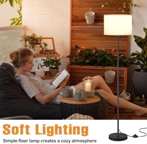 Modern Floor Lamp Simple Design with White Shade & Foot Pedal Switch - Image 6