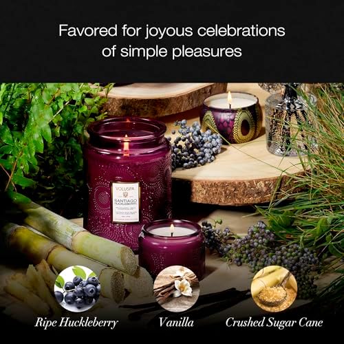 Voluspa Santiago Huckleberry Large Scented Candle Jar 18 Oz, 100 Hr Burn - Image 3